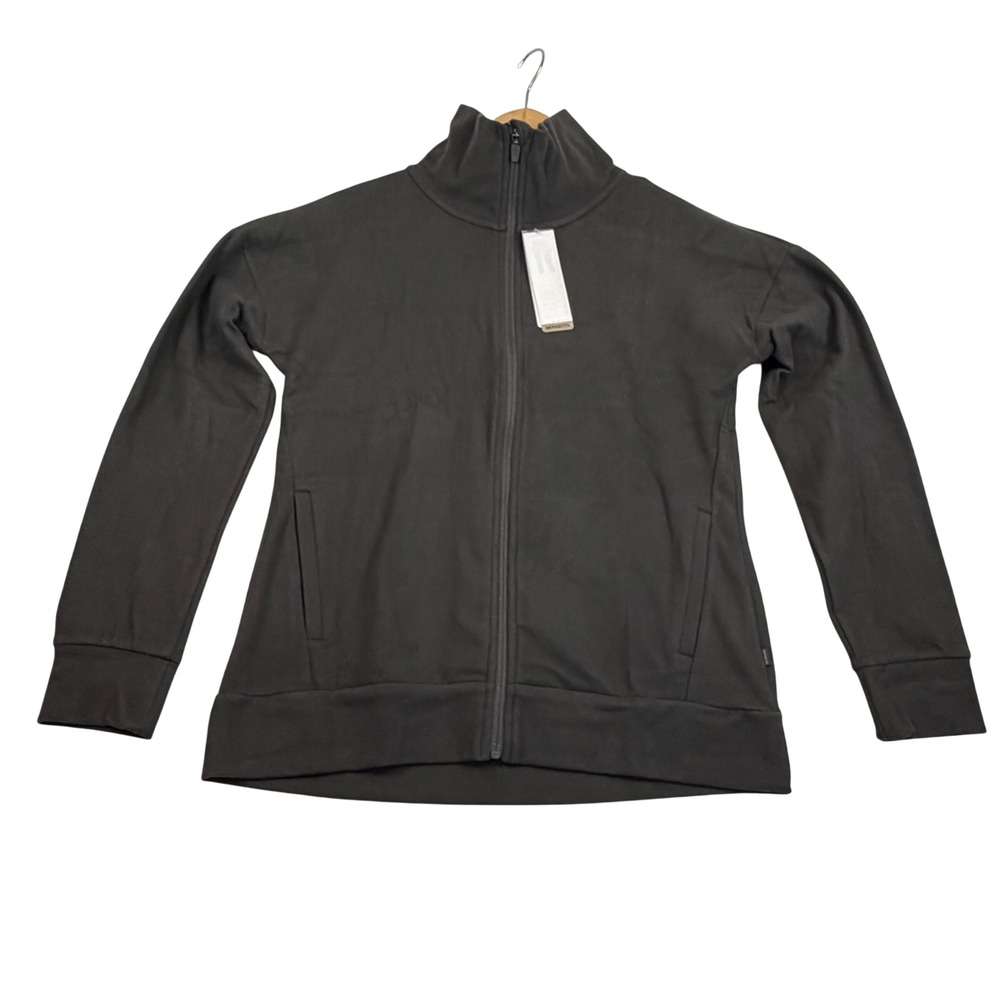 Mondetta Womens Full Zip Mock Neck Jacket Charcoal Gray Size XS Activewear